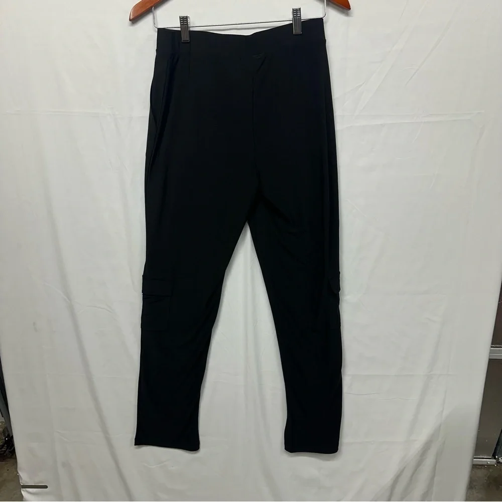 Attitudes by Renee Cargo Pull On Pants Small Black Stretch Pockets